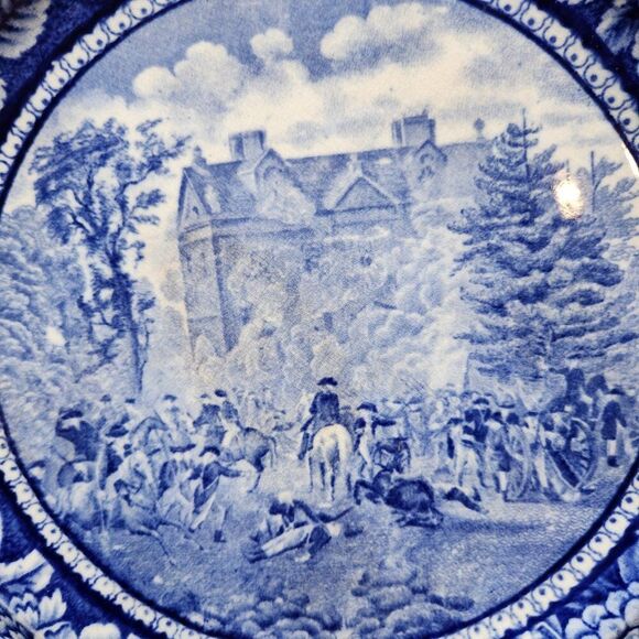 Antique Rowland and Marsellus Battle of Germantown Plate Historical Transferware - Picture 8 of 8